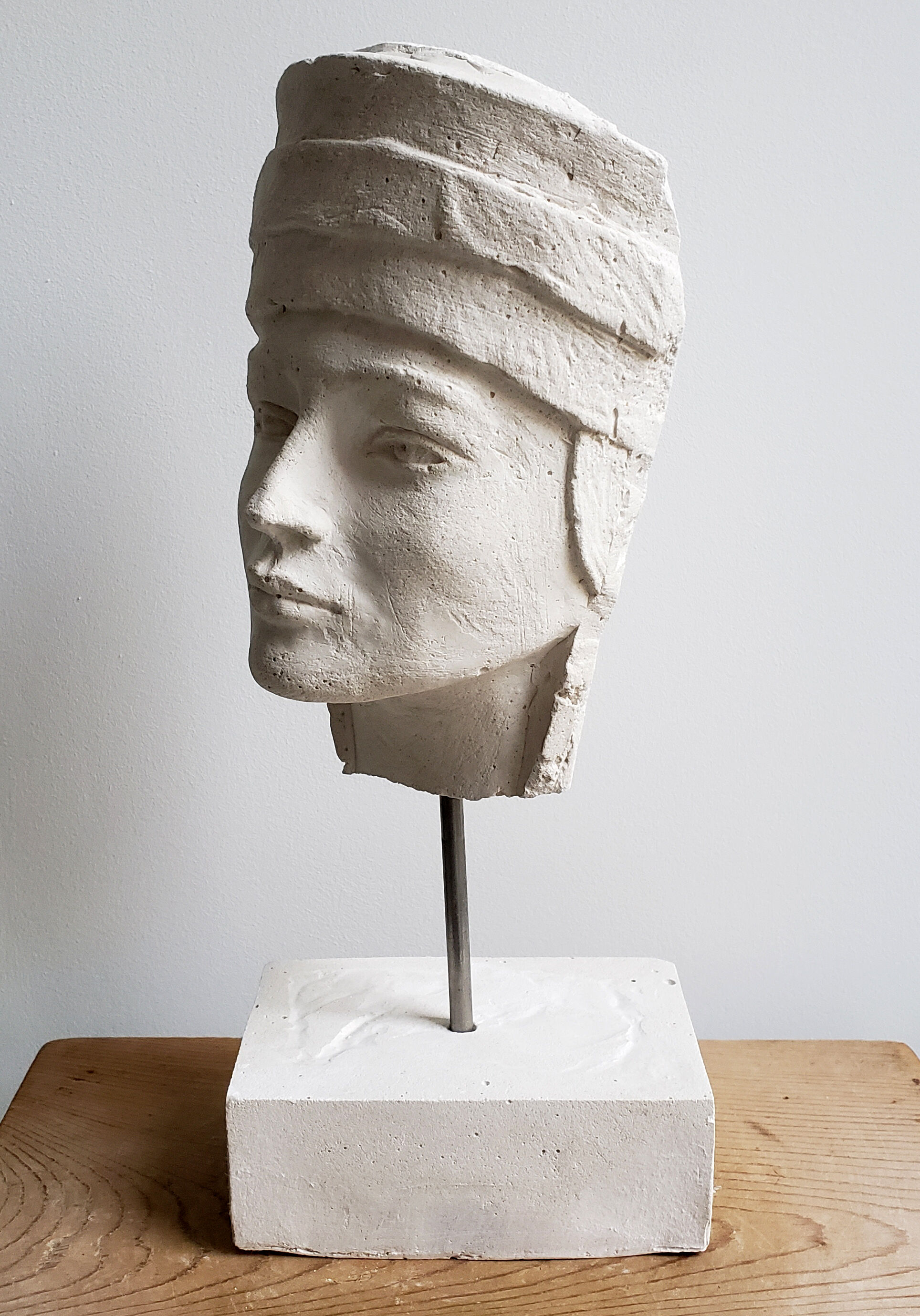 Woman's head in plaster