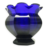 Vase Biedermeier, verre cobalt, République tchèque, 19e siècle