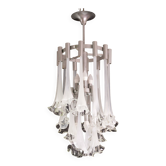 Lustre blanc en verre de Murano « Calle » de Venini, 1970