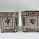 Pair of onion pots Samson 19th century Polychrome earthenware Strasbourg style Antique cache pots