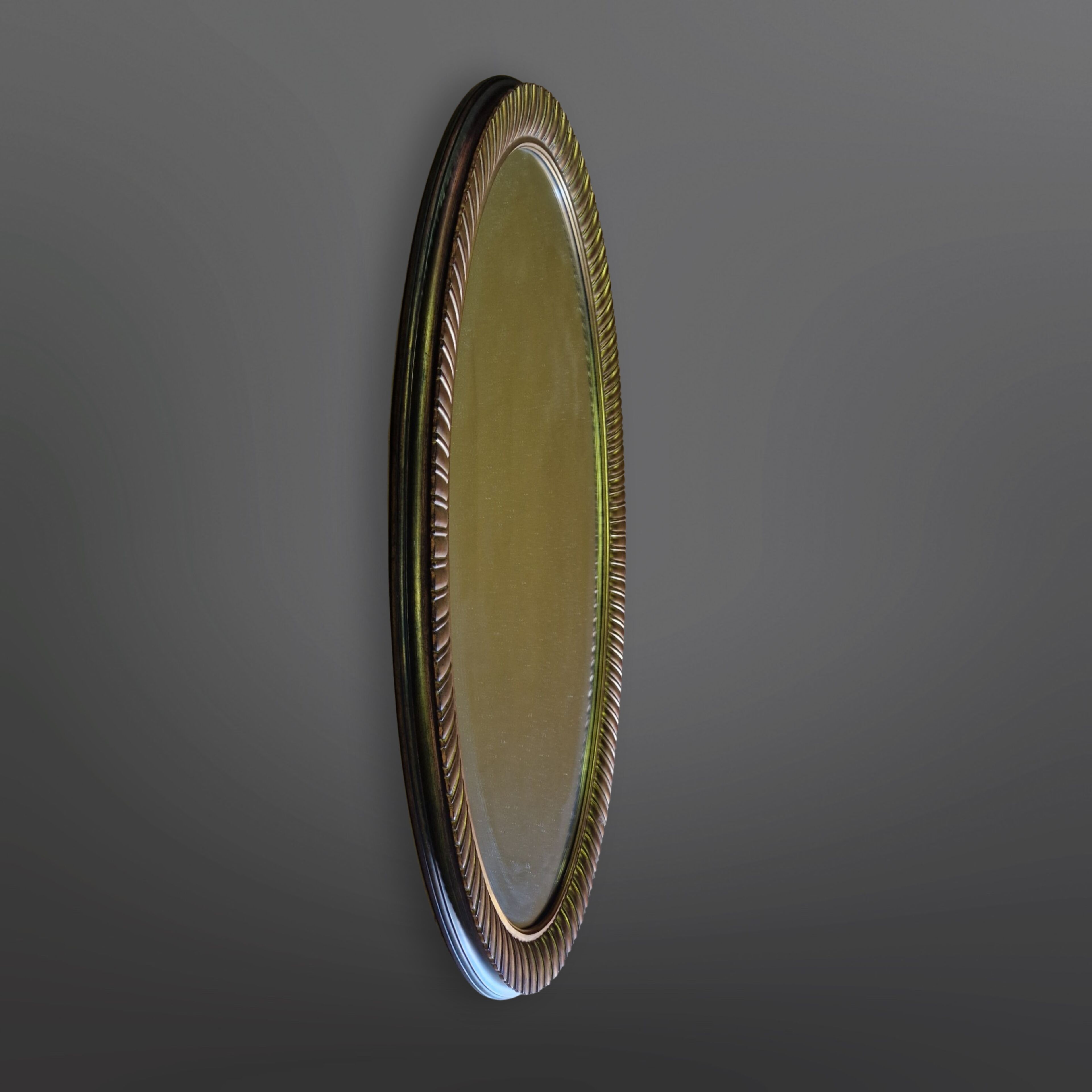 Oval wall mirror, Belgium 1970s