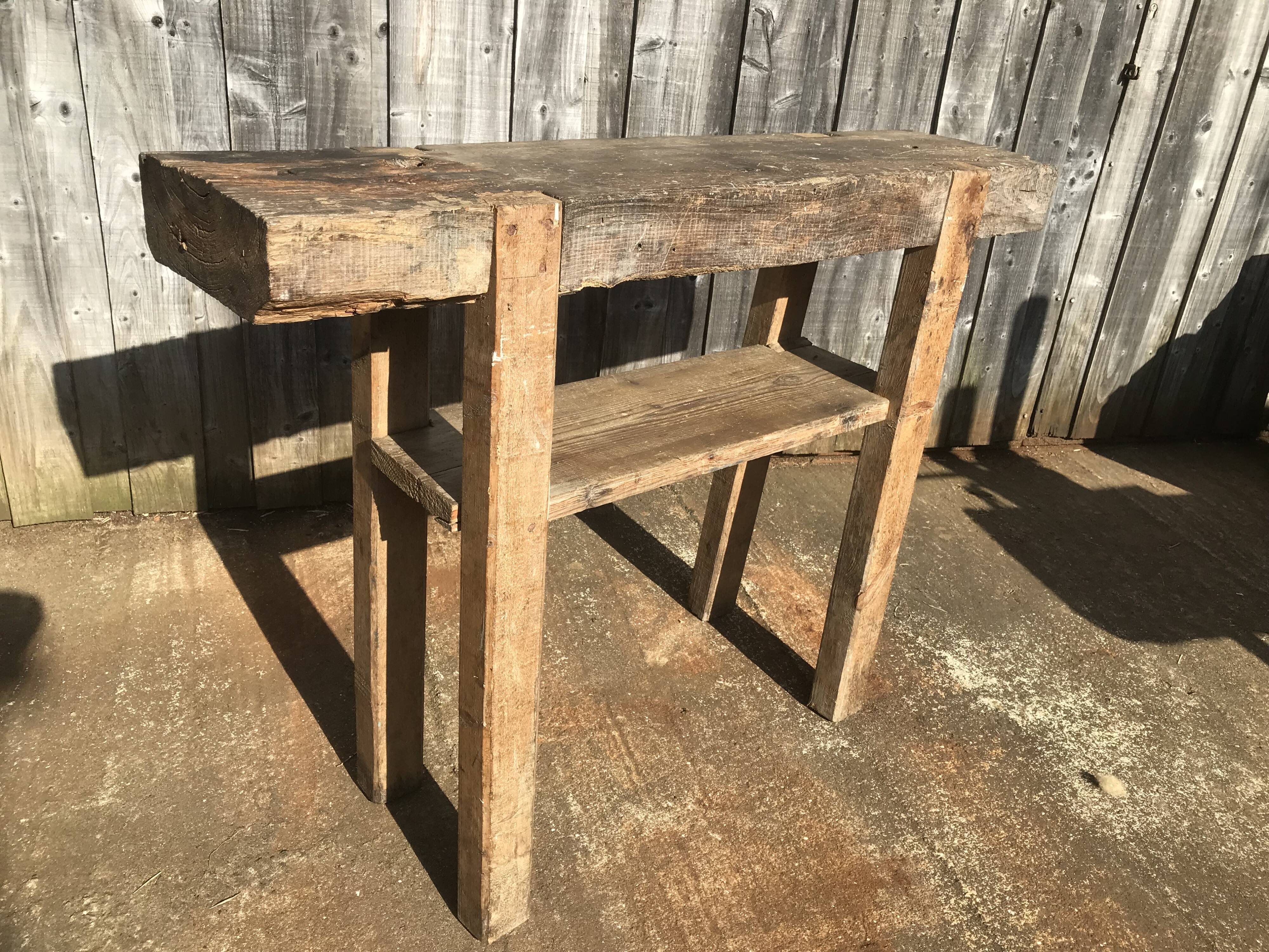 Solid wooden workbench