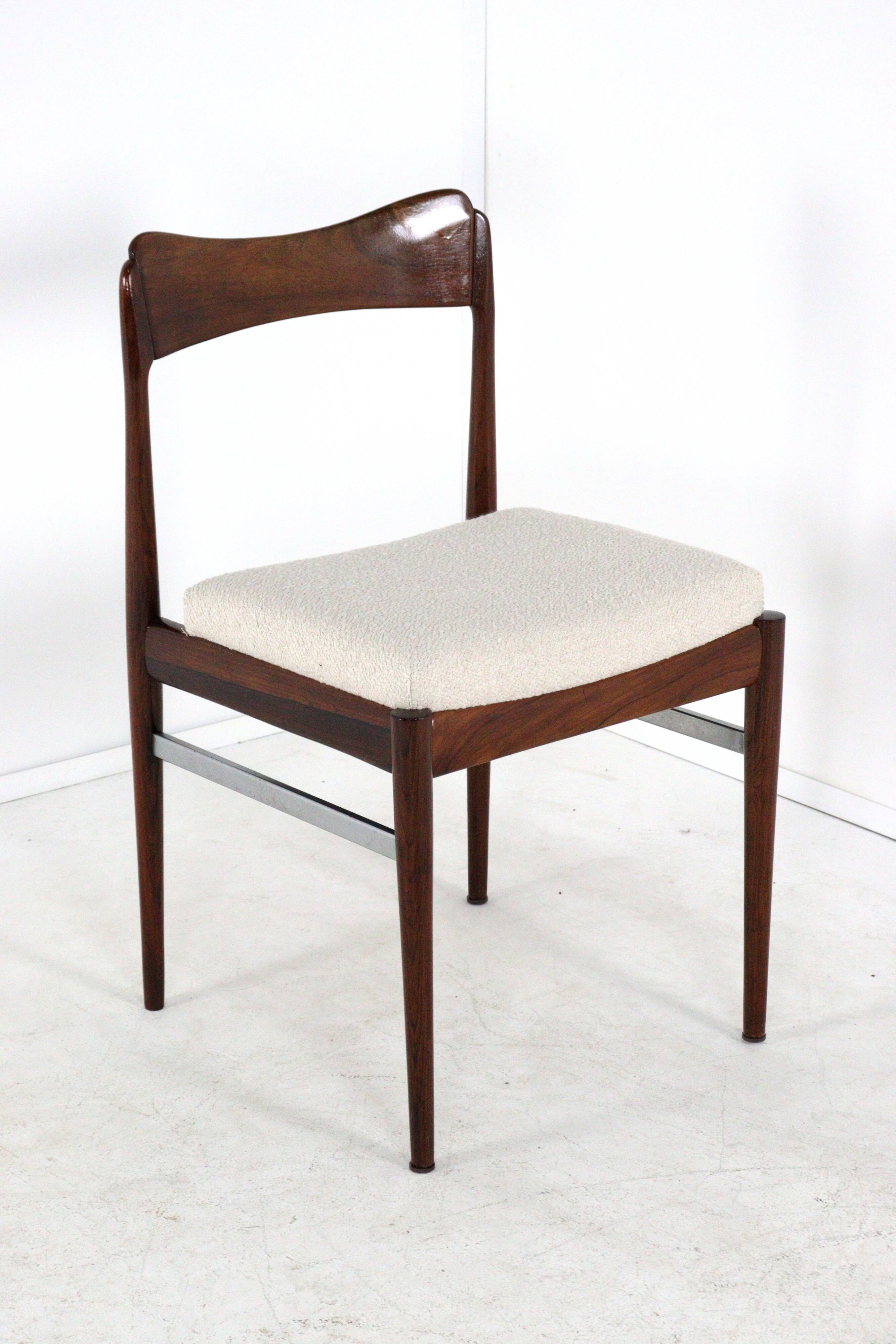 Set of 6 Rosewood AWA Dining Chairs 'Bennekom'  - new upholstery
