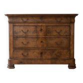 Antique chest of drawers with 4 solid wood drawers from the late 19th century.