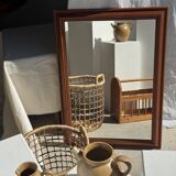 Rectangular mirror with wooden frame 88x62