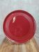 Large antique red cake plate – checkered pattern – attributed to Saint-Clément 🍒