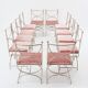 Maison Jansen rare set of 12 steel brass pink velvet chairs 1960