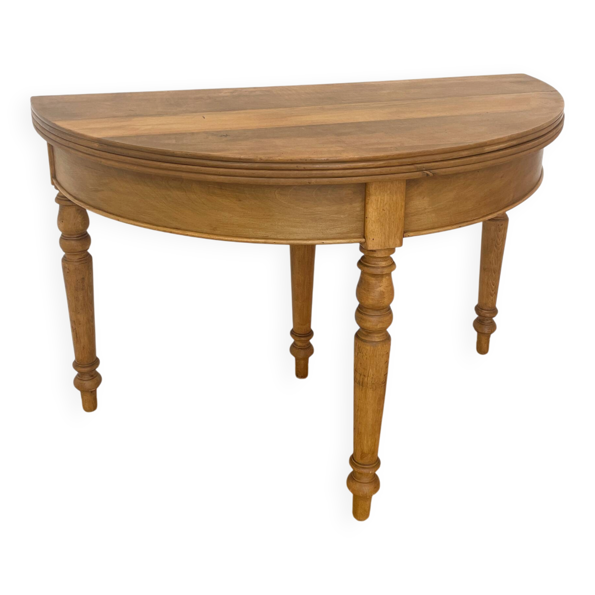 Half-moon console table convertible into a round table - 19th century