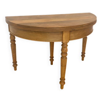Half-moon console table convertible into a round table - 19th century