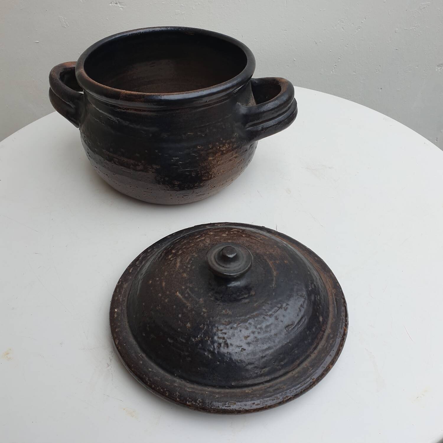 Ceramic by Jean Marais Marmite Covered pot Vallauris 1960s 1970s