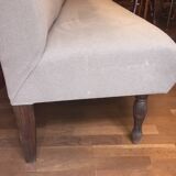 Reupholstered vintage restaurant bench