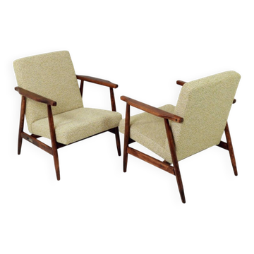 Pair de fauteuils vintage vert nebula 1970s