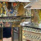 Rodolfo Dubarry signed brass plated octagonal mirror table lamps