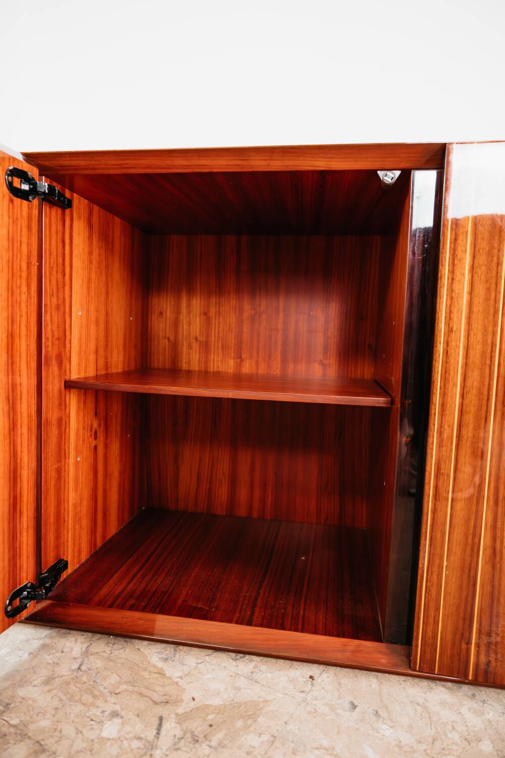 Credenza In Palissandro Monumentale Zebrawood Lacquered Mid-Century De