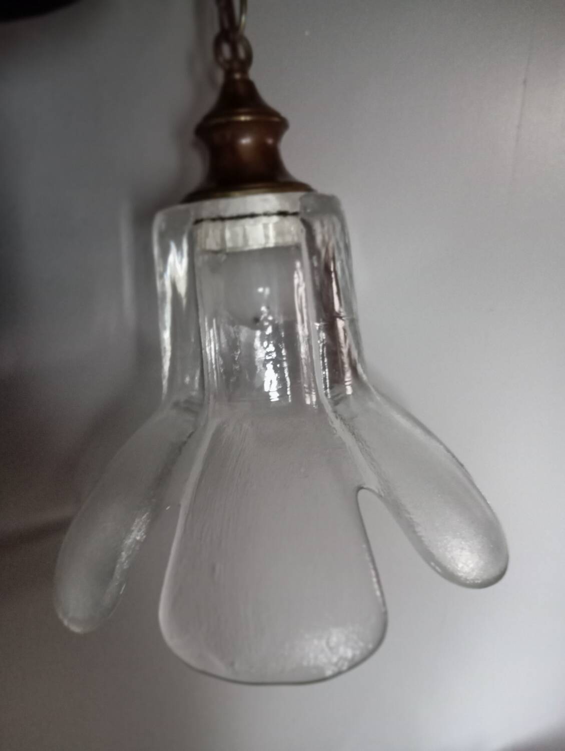 Flower petal glass pendant light, vintage Murano style