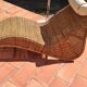 Deck chair sunbed in rattan and bamboo 1960