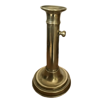 Brass candle holder with pusher