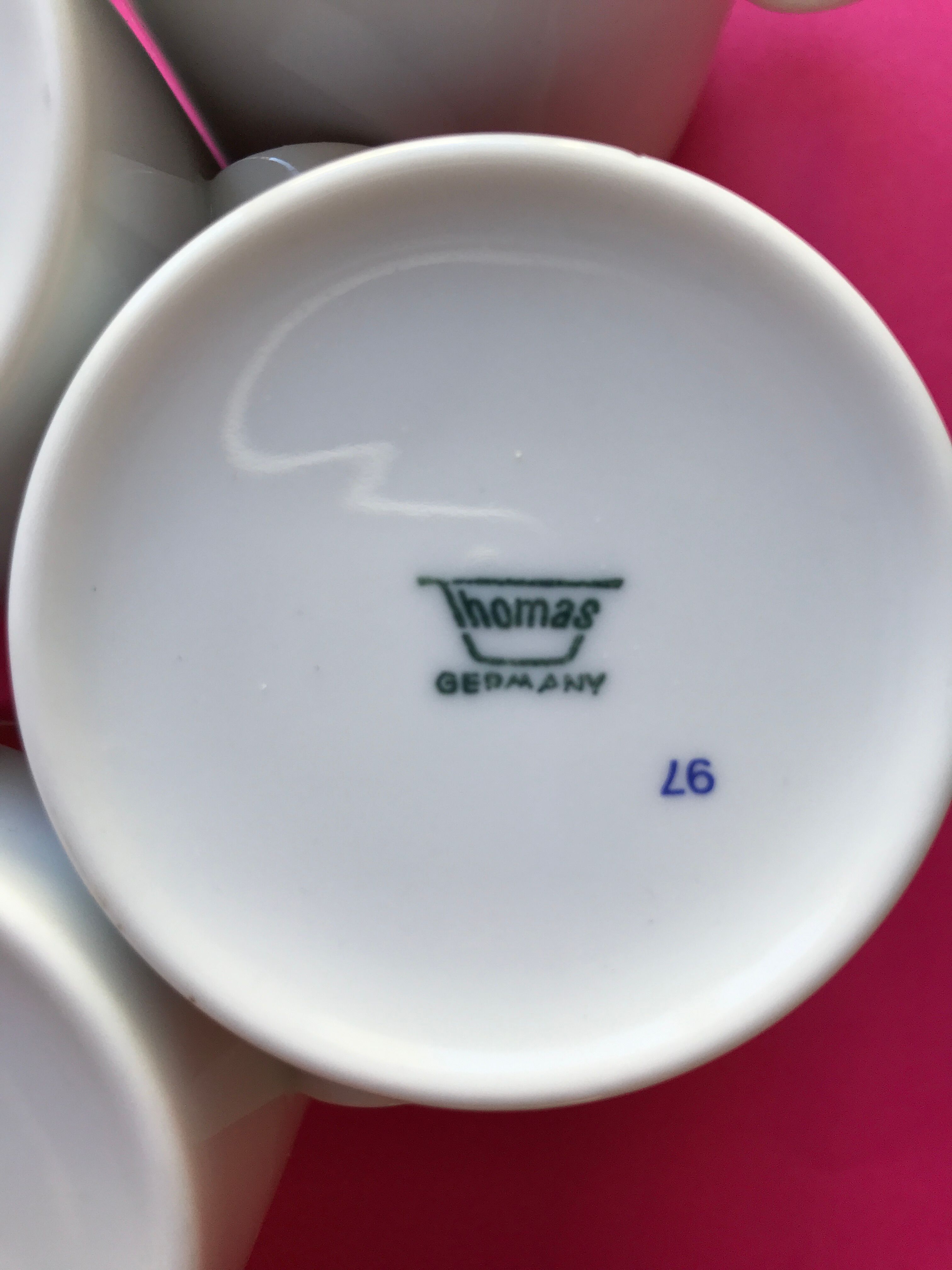 Set of 4 cups white porcelain coffee, 60s