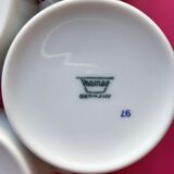 Set of 4 cups white porcelain coffee, 60s