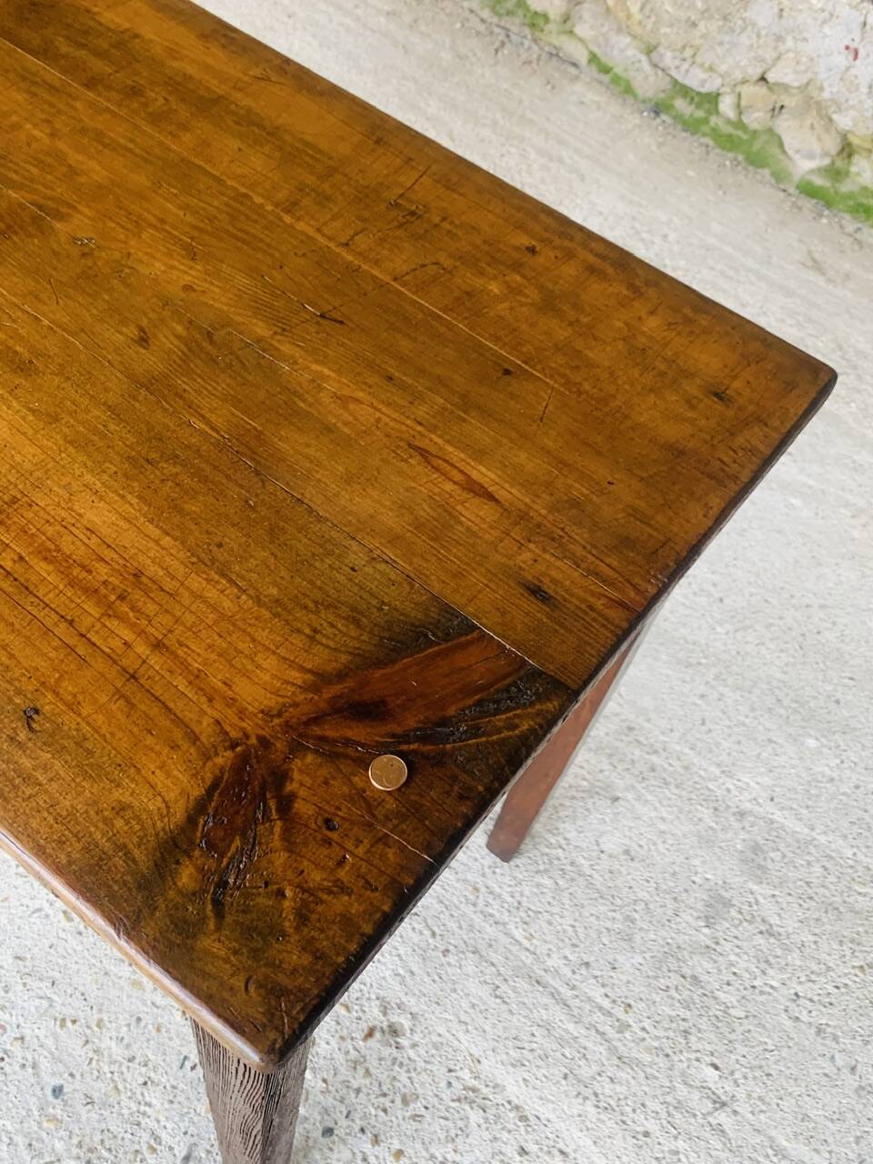 Wooden farmhouse console, circa 40's/50's