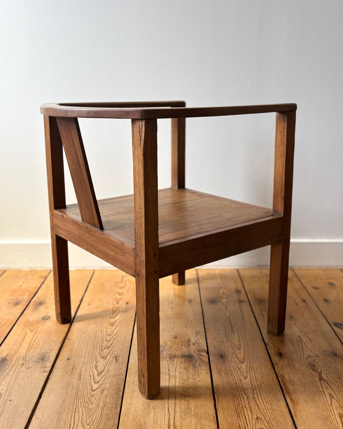 Pair of solid wood armchairs