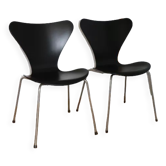 2 chaises 3107 d'Arne Jacobsen pour Fritz Hansen 1950