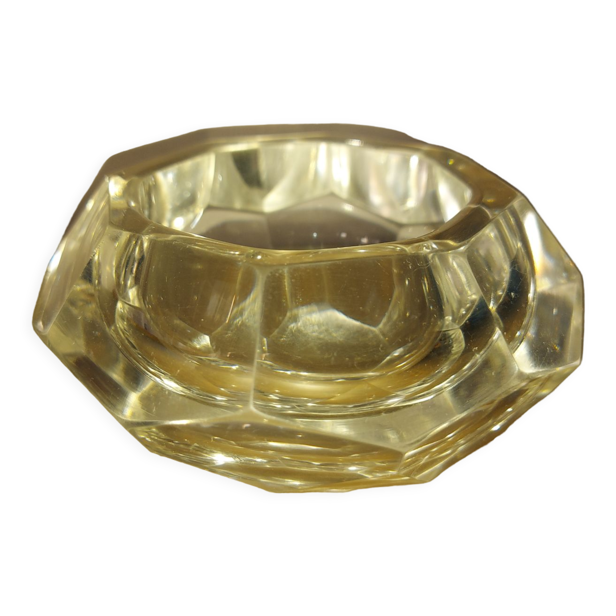 Vintage 70's faceted crystal ashtray