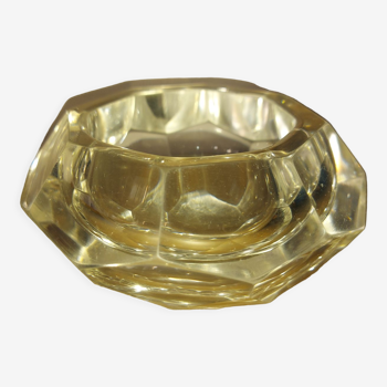 Vintage 70's faceted crystal ashtray