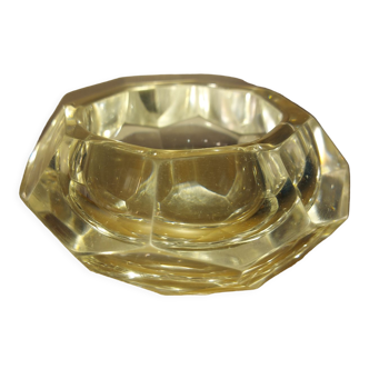 Vintage 70's faceted crystal ashtray