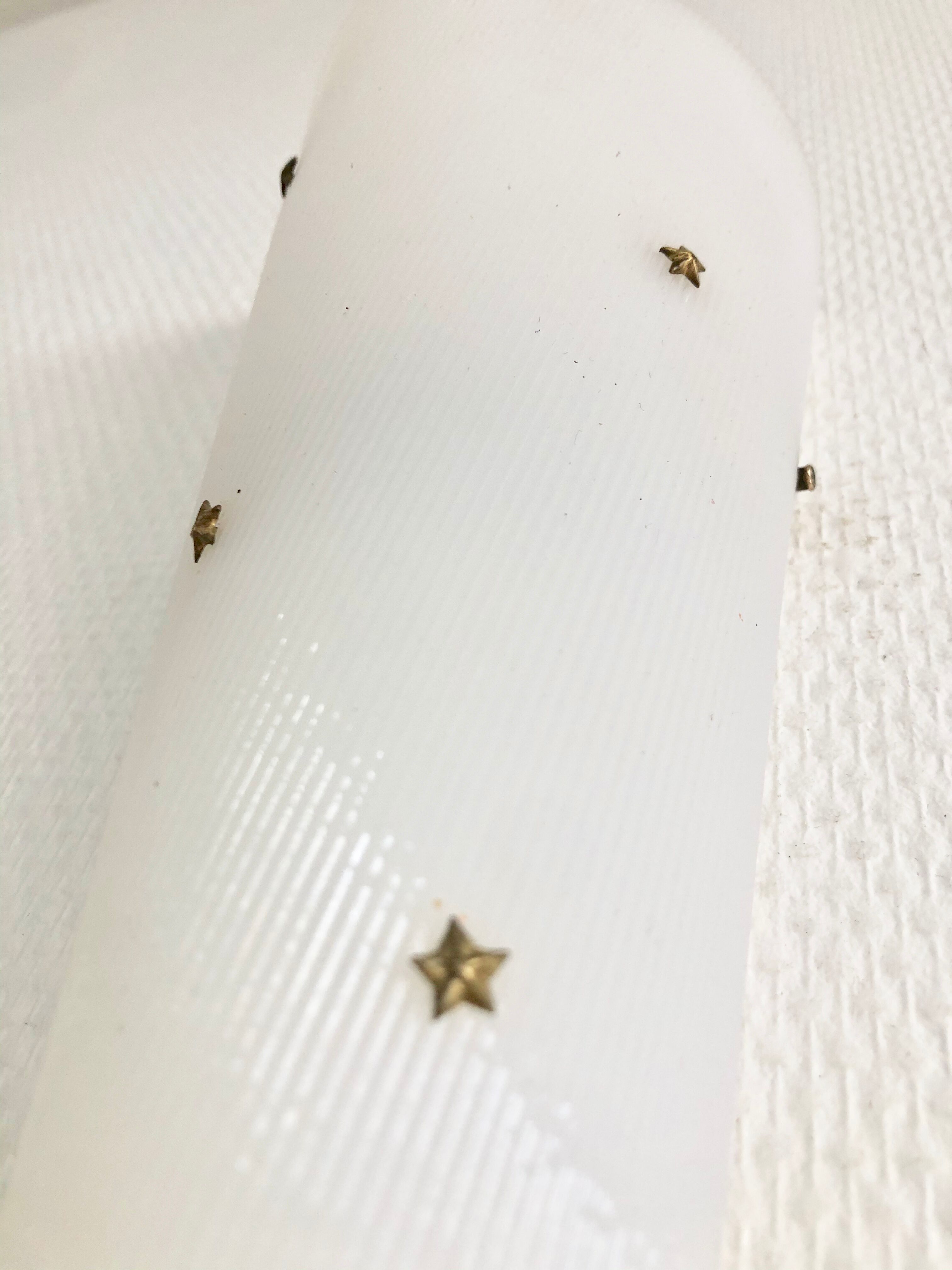 Pair of sconces MD 1950 Perspex white brass stars