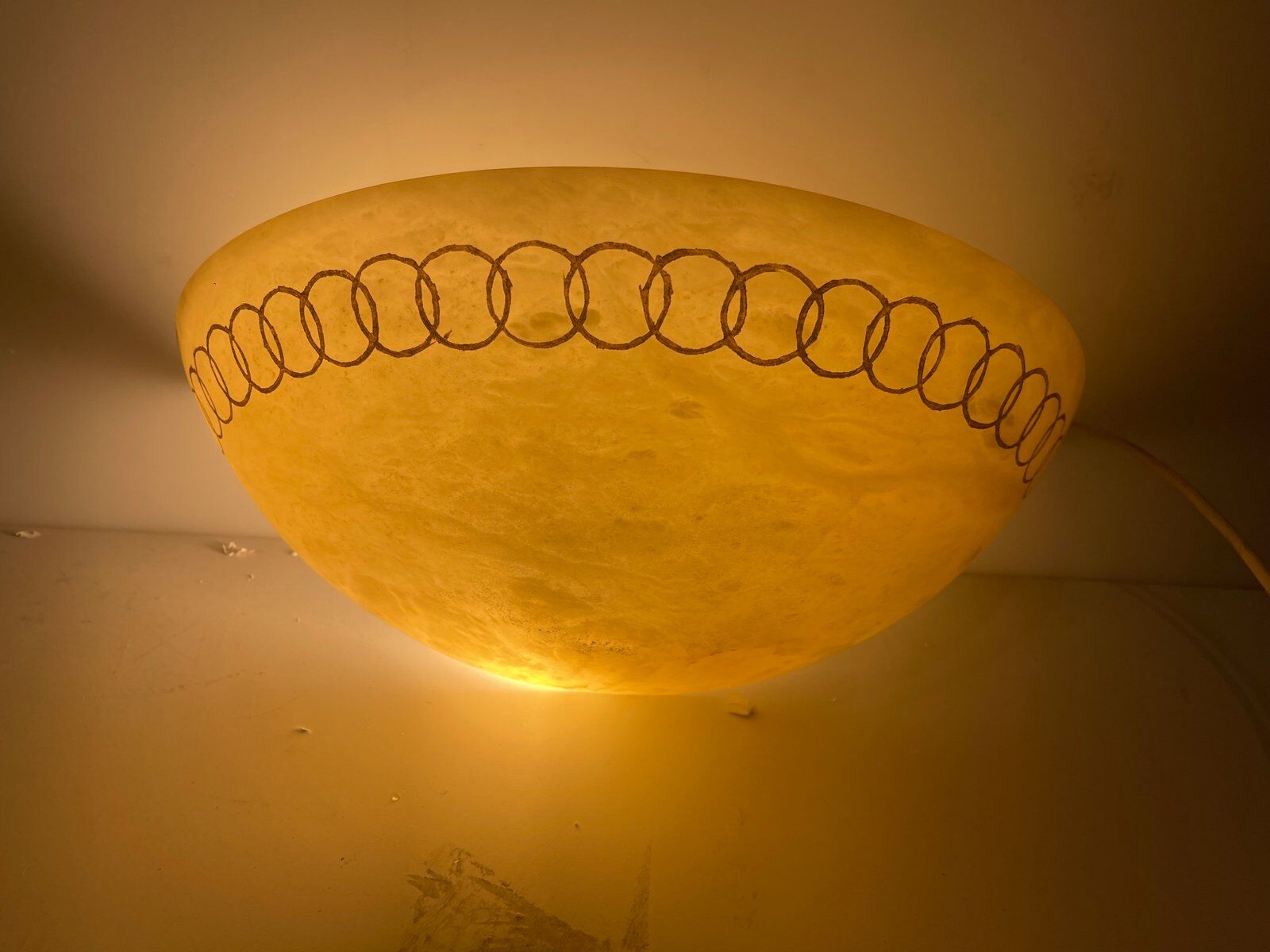 Marbled glass sconces, 1980