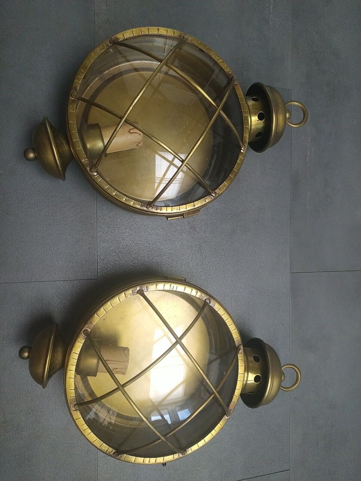 Wall sconces in brass style porthole, boat