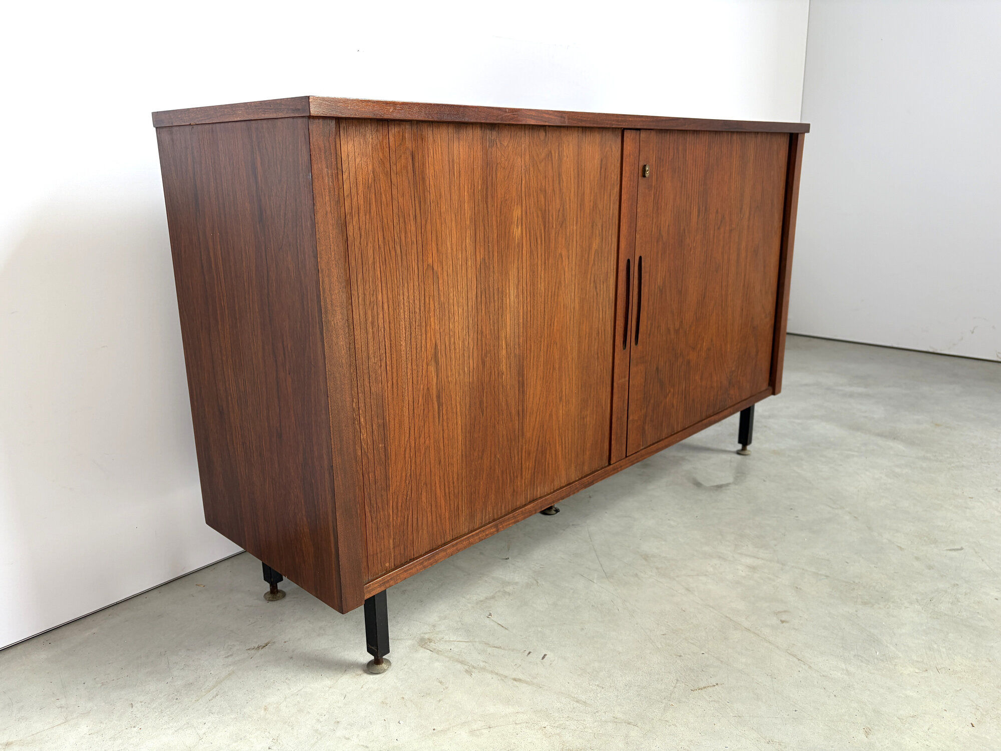 Mid century tambour door cabinet, 1960s