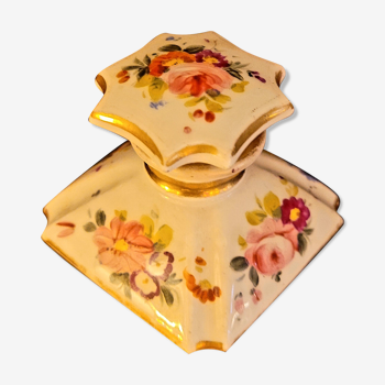 Flacon ancien en porcelaine vintage époque XIXe