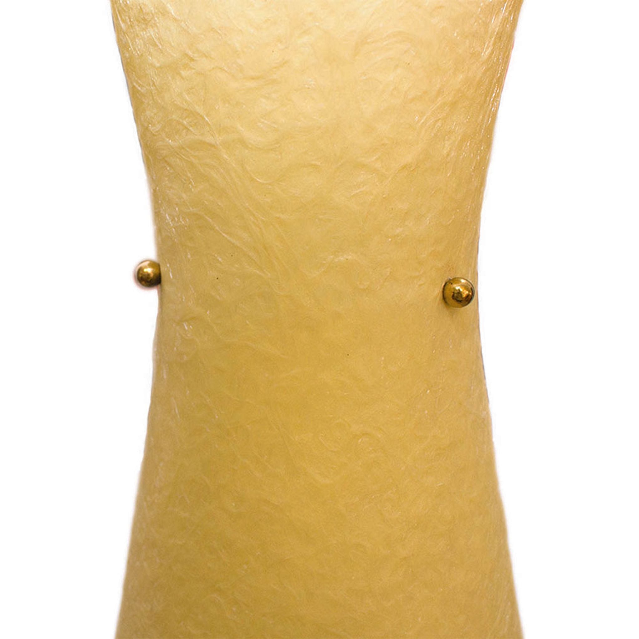 Mid-Century brass floor lamp with fiberglass shade, 1950 s, Germany