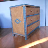 Vintage rattan dresser