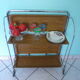Dessert, extra furniture, folding, on wheels, formica, chrome metal, 60s