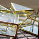 4 old glass, brass and mirror jewellery boxes
