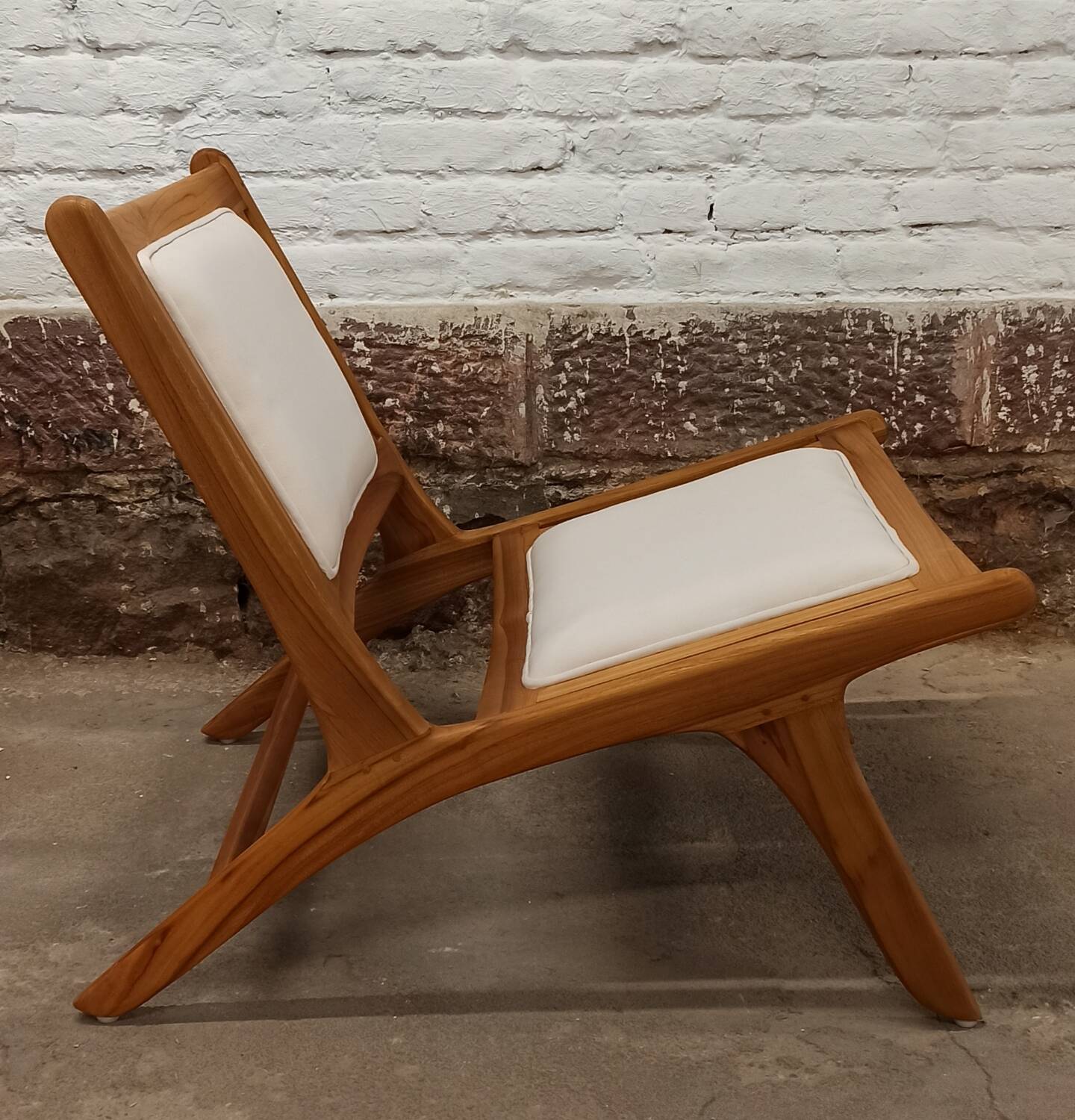 Pair of low wooden chairs