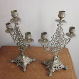 Pair of old candlestick candle holder