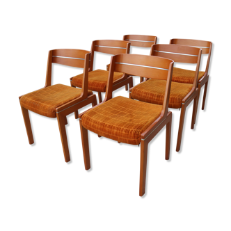 Series of 6 teak chairs 1970