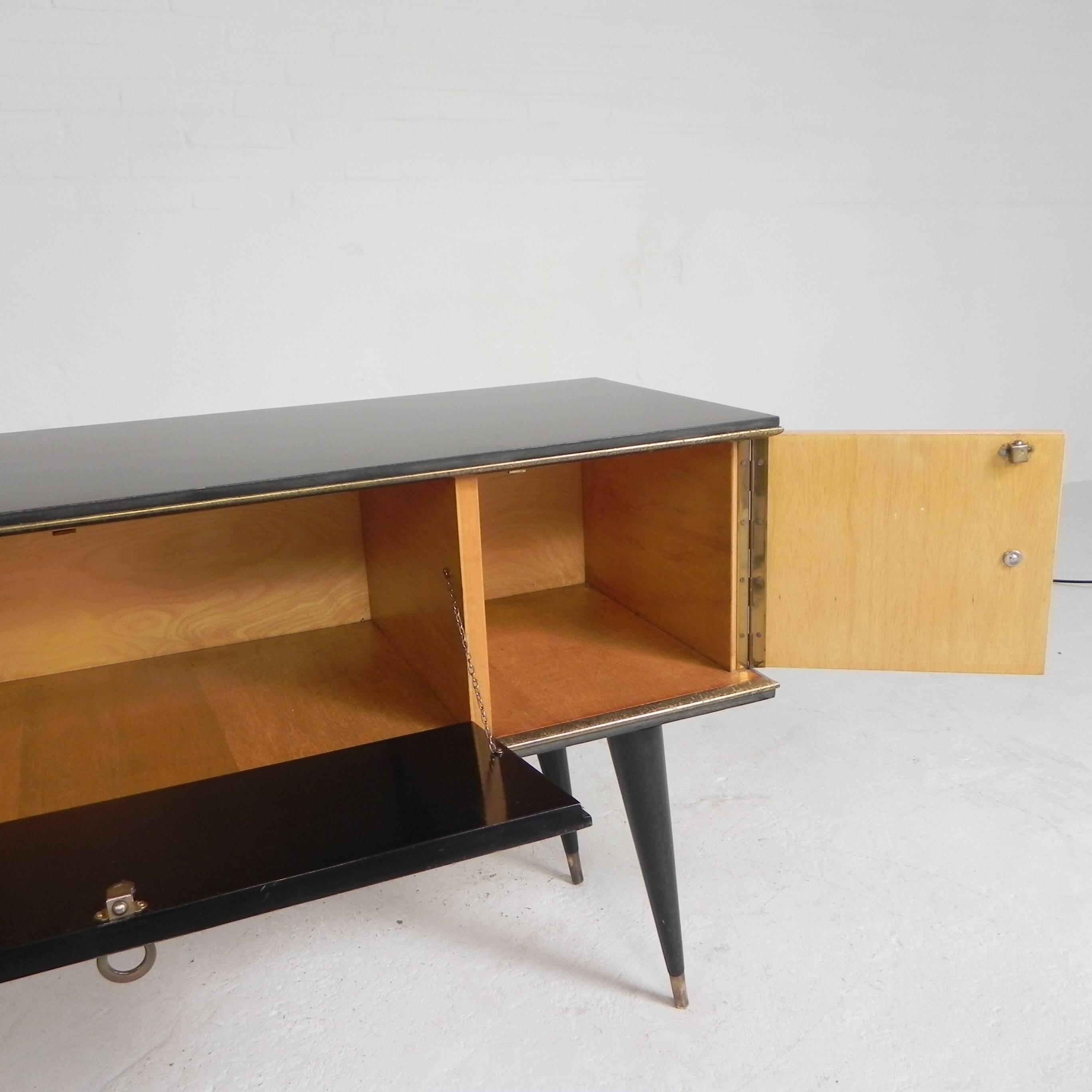 Vintage sideboard with tapered legs, 1950s.