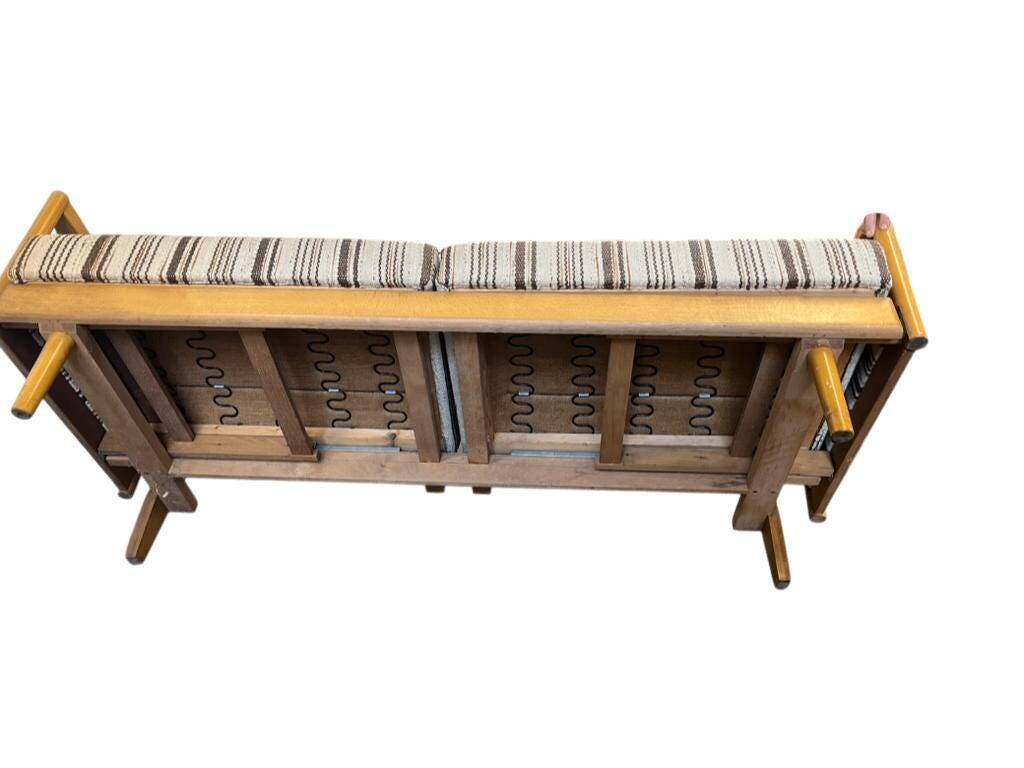 Vintage extendable wooden sofa / sofa / KNOLL sofa