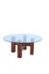 Wooden coffee table and 80cm glass top