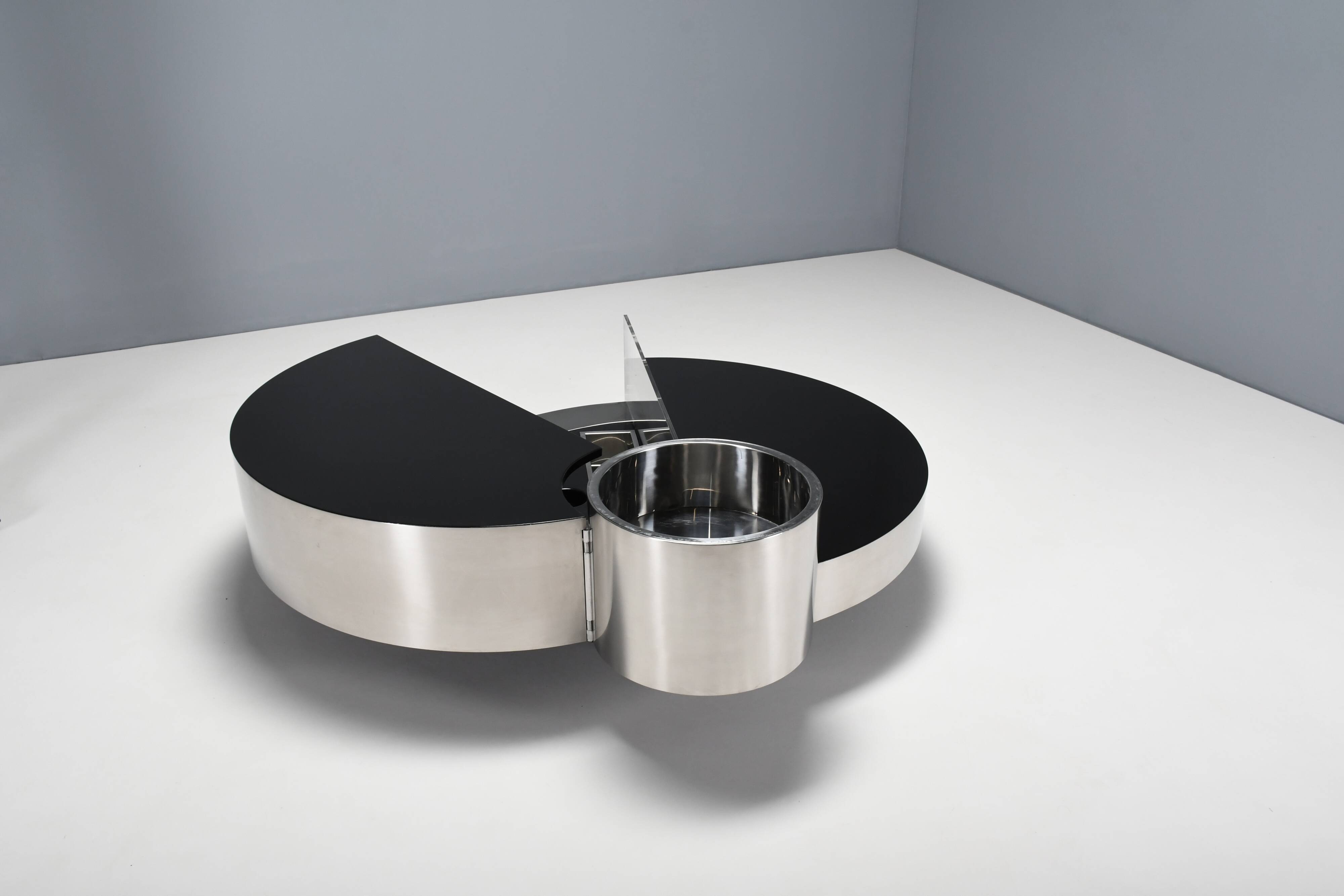 Rare Table Bar by Massimo Papiri for Mario Sabot, Italy 1970s