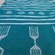 Handmade blue and white kilim rug in pure wool 110x60