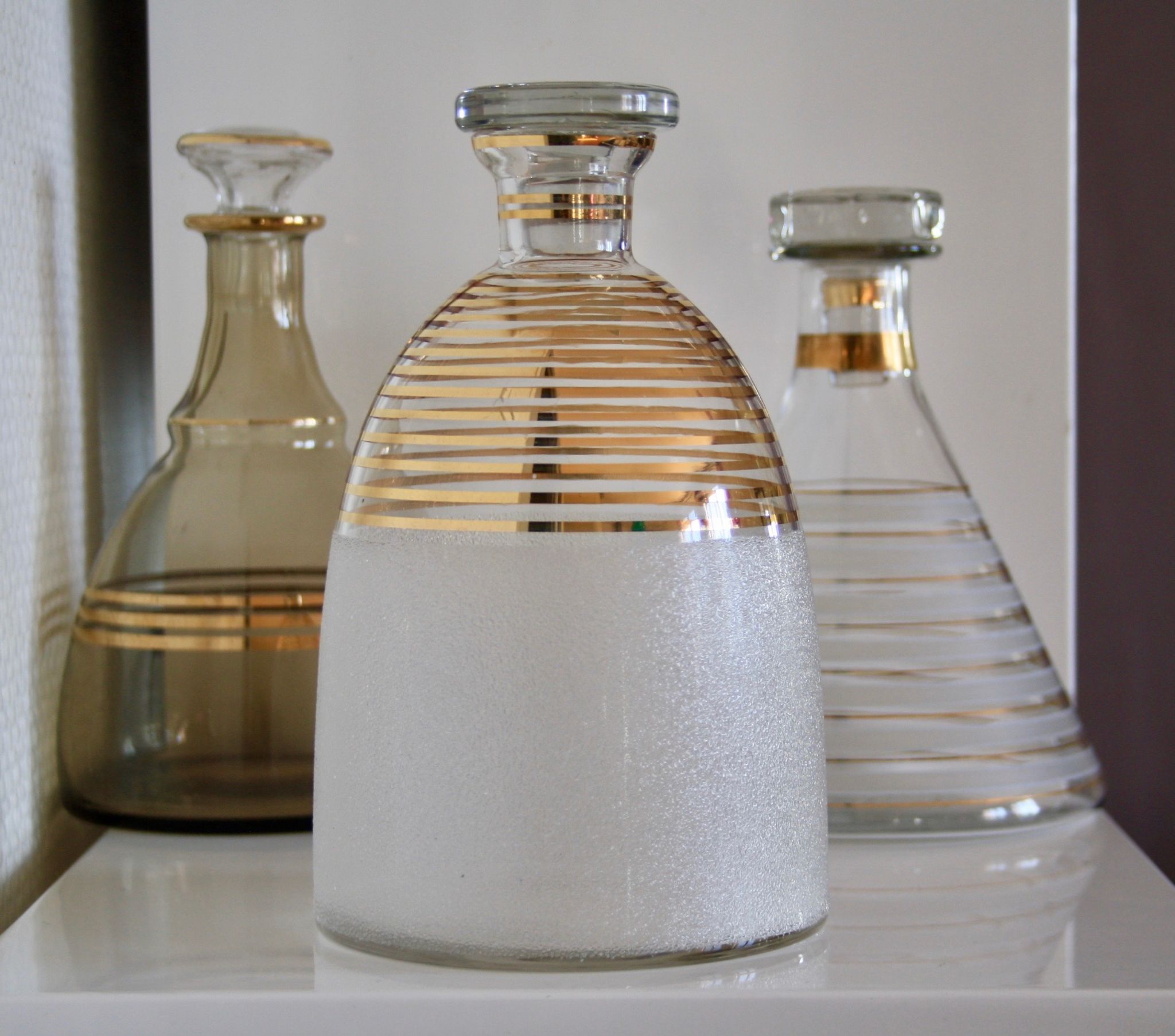 Decanters old set of 3