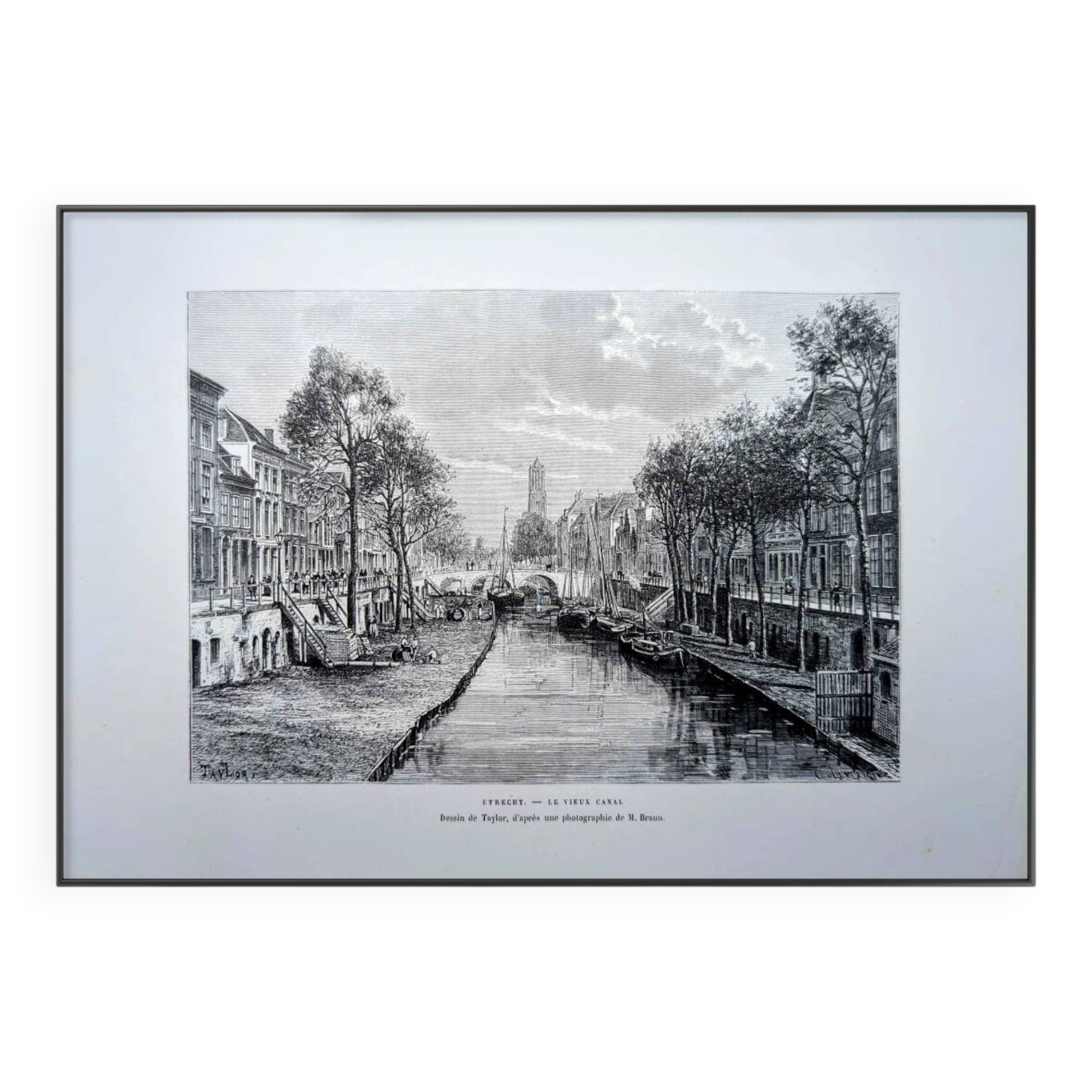 Utrecht, Netherlands, Vintage engraving, printed in 1879.