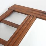 Art Deco mirror in solid wood with facet cut mirror, 1930s