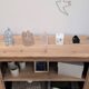 Console, open buffet, old wooden library.